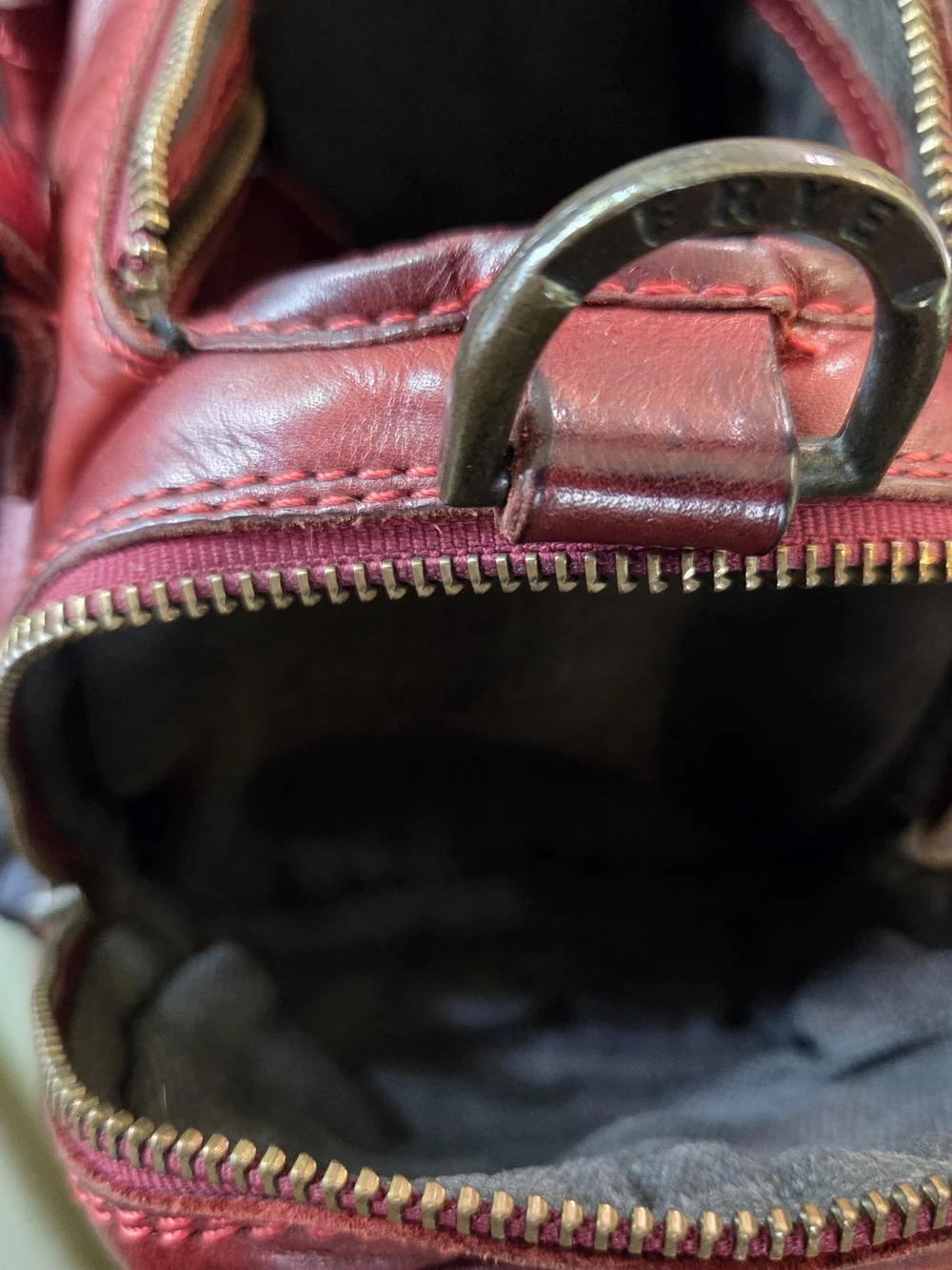 FRYE Red Leather Mini Satchel - Women's Bag